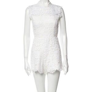 Alexis White Lace Open Back Romper Small